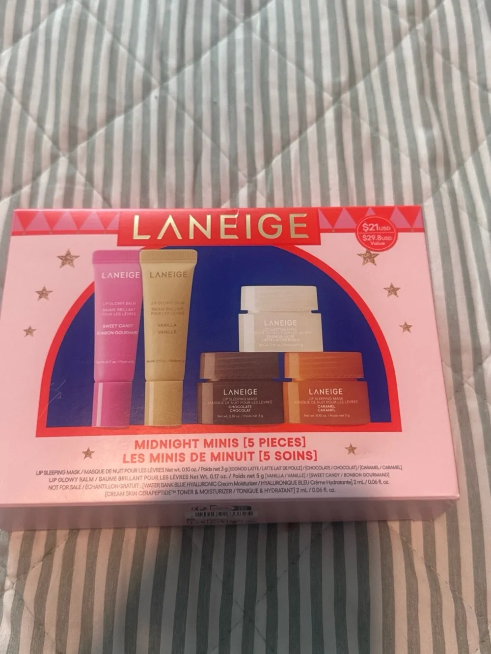 LANEIGE Pink and Gold Mini Skincare Gift Set